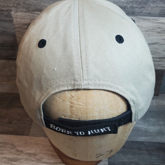 Born to Hunt Camo & Black Adjustable Hat Cap Hunting Deer Camouflage Green - Picture 7 of 11